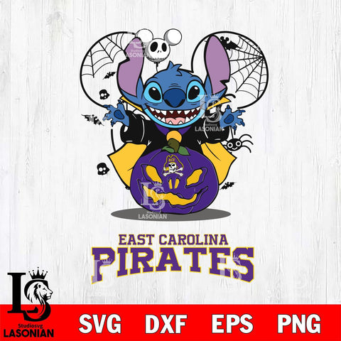 East Carolina Pirates Stitch Horror Halloween Svg Eps Dxf Png File, Digital Download, Instant Download