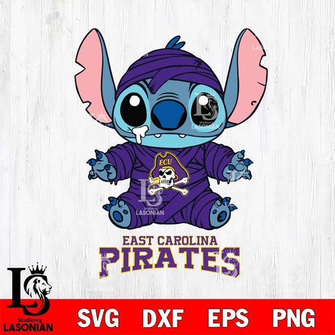 East Carolina Pirates Stitch Mummy Svg Eps Dxf Png File, NCAA svg, Digital Download, Instant Download