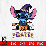 East Carolina Pirates Stitch witch Svg Eps Dxf Png File, NCAA svg, Digital Download, Instant Download