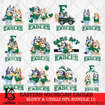 Eastern Michigan Eagles Bluey & Bingo Bundle 12 SVG Svg Eps Dxf Png File, Bundle NCAA svg, Digital Download, Instant Download