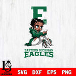 Eastern Michigan Eagles Beauty Black Fan Girl Football, Svg Eps Dxf Png File, Digital Download