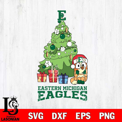 Eastern Michigan Eagles Bluey Chilli Christmas Tree Svg Eps Dxf Png File, Digital Download