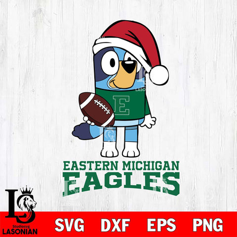 Eastern Michigan Eagles Bluey Christmas Svg Eps Dxf Png File, Digital Download