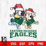 Eastern Michigan Eagles Bluey Christmas Holiday Svg Eps Dxf Png File, Digital Download