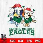 Eastern Michigan Eagles Bluey Christmas NFL Svg Eps Dxf Png File, Digital Download