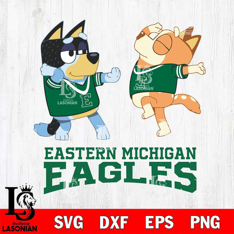 Eastern Michigan Eagles Bluey Dance Svg Eps Dxf Png File, Digital Download, Instant Download