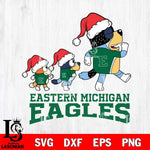 Eastern Michigan Eagles Bluey Family Christmas Svg Eps Dxf Png File, Digital Download