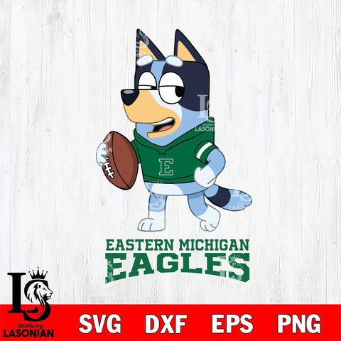 Eastern Michigan Eagles Bluey Football Sport Svg Eps Dxf Png File, Digital Download ,Instant Download, Cricut File