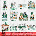 Eastern Michigan Eagles Bluey Halloween NCAA 12 SVG Eps Dxf Png File, Bundle NCAA svg, Digital Download, Instant Download