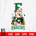 Eastern Michigan Eagles Bluey Halloween NCAA Svg Eps Dxf Png File, Digital Download, Instant Download