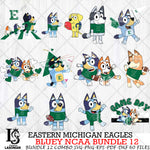 Eastern Michigan Eagles Bluey NCAA Bundle 12 Svg Eps Dxf Png File, Digital Download, Instant Download