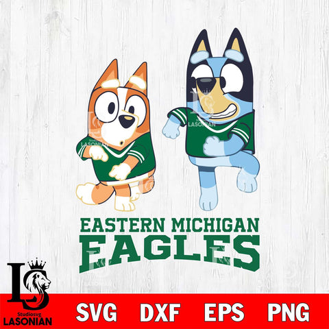 Eastern Michigan Eagles Bluey with Chilli Dance Svg Eps Dxf Png File, Digital Download, Instant Download