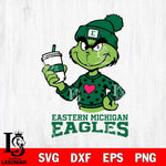 Eastern Michigan Eagles Boujee Grinch Heart Christmas Cut Files Cricut, Svg Dxf Eps Png file, Digital download , Silhouette