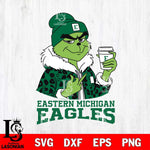 Eastern Michigan Eagles Boujee Grinch Leopard Christmas Cut Files Cricut, Svg Dxf Eps Png file, Digital download , Silhouette