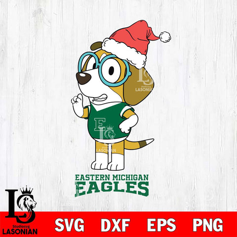 Eastern Michigan Eagles Christmas Bluey Honey Sport Cut Files,Bluey Cricut,Christmas Svg , Bluey svg , Digital Download, dxf eps png pdf file