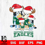 Eastern Michigan Eagles Christmas Bluey Santa Family Cut Files,Bluey Cricut,Christmas Svg , Bluey svg , Digital Download, dxf eps png pdf file