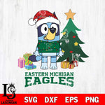 Eastern Michigan Eagles Christmas Bluey Tree Sport Cut Files,Bluey Cricut,Christmas Svg , Bluey svg , Digital Download, dxf eps png pdf file