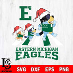 Eastern Michigan Eagles Christmas Family Bluey Walking Cut Files,Bluey Cricut,Christmas Svg , Bluey svg , Digital Download, dxf eps png pdf file