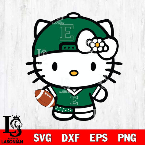 Eastern Michigan Eagles Cute Hello Kitty Football 10 Svg Eps Dxf Png File, NCAA svg, Digital Download, Instant Download