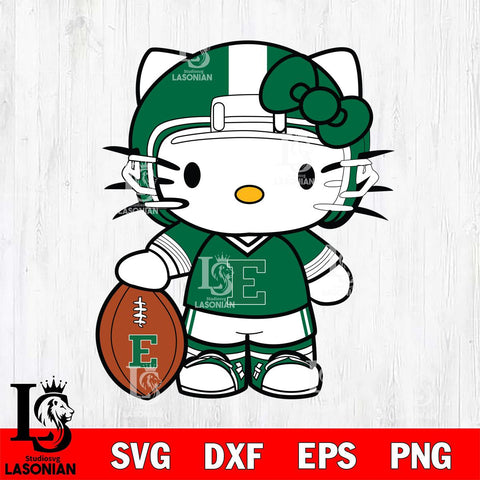 Eastern Michigan Eagles Cute Hello Kitty Football 3 Svg Eps Dxf Png File, NCAA svg, Digital Download, Instant Download