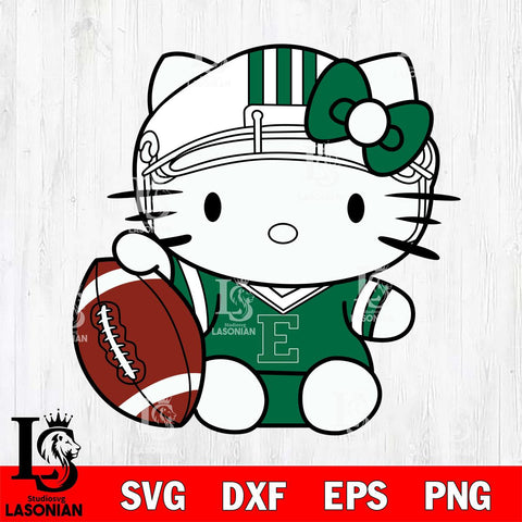 Eastern Michigan Eagles Cute Hello Kitty Football 5 Svg Eps Dxf Png File, NCAA svg, Digital Download, Instant Download