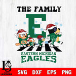 Eastern Michigan Eagles Family Bluey Christmas Svg Eps Dxf Png File, Digital Download