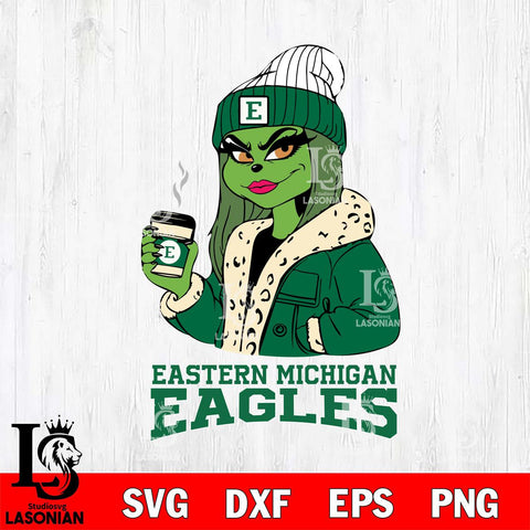 Eastern Michigan Eagles Girls Grinch Bougie Svg Eps Dxf Png File, Digital Download, Instant Download