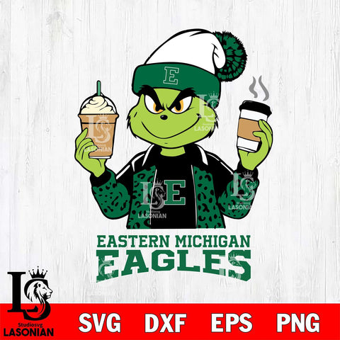 Eastern Michigan Eagles Grinch 2 coffee Svg Eps Dxf Png File, Digital Download, Instant Download