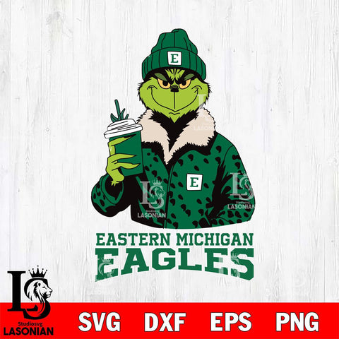 Eastern Michigan Eagles Grinch Leopard Svg Eps Dxf Png File, Digital Download, Instant Download