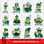 Eastern Michigan Eagles Grinch NCAA Bundle 12 SVG Eps Dxf Png File, Digital Download, Instant Download