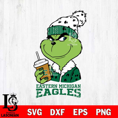 Eastern Michigan Eagles Grinch hat Svg Eps Dxf Png File, Digital Download, Instant Download