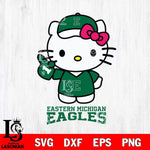 Eastern Michigan Eagles Hello Kitty Best Fan Svg Eps Dxf Png File, Digital Download, Instant Download