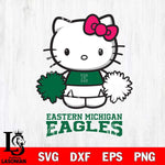 Eastern Michigan Eagles Hello Kitty Cheerleader 2 Svg Eps Dxf Png File, Digital Download, Instant Download