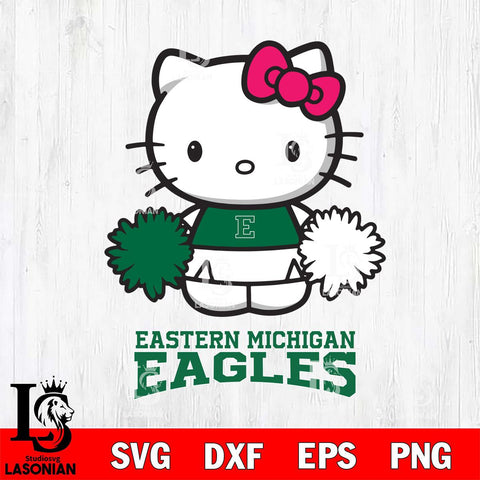 Eastern Michigan Eagles Hello Kitty Cheerleader 2 Svg Eps Dxf Png File, Digital Download, Instant Download