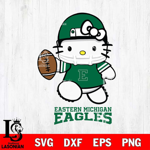 Eastern Michigan Eagles Hello Kitty NCAA 4 Svg Eps Dxf Png File, Digital Download, Instant Download