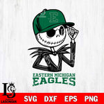 Eastern Michigan Eagles Jack Skellington 3 Halloween Svg Eps Dxf Png File, NCAA svg, Digital Download, Instant Download