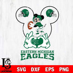 Eastern Michigan Eagles Mickey Heart Rugby Svg Eps Dxf Png File, Digital Download ,Instant Download, Cricut File