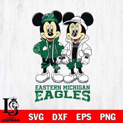 Eastern Michigan Eagles Mickey Minnie Mouse Football Svg Eps Dxf Png File, NCAA svg , File Cut , Digital Download , Instant Download, Cut Svg Files