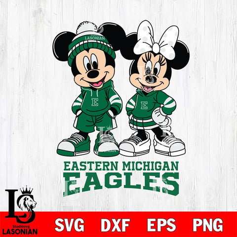 Eastern Michigan Eagles Mickey Minnie Rugby Hoodie Svg Eps Dxf Png File, NCAA svg , File Cut , Digital Download , Instant Download, Cut Svg Files