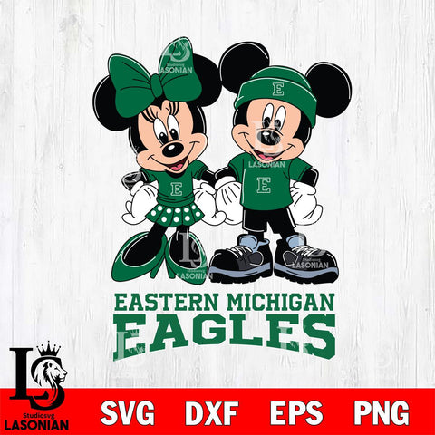 Eastern Michigan Eagles Mickey Minnie Rugby ball Svg Eps Dxf Png File, NCAA svg , File Cut , Digital Download , Instant Download, Cut Svg Files