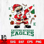 Eastern Michigan Eagles Santa Claus Football Svg dxf eps png pdf file,NCAA svg,Digital Download,Cricut file