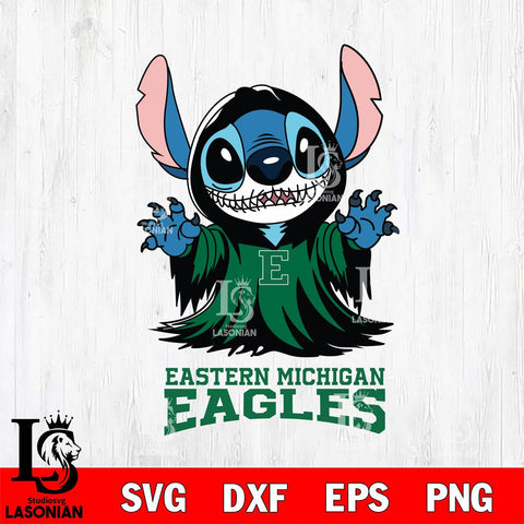 Eastern Michigan Eagles Stitch Ghost Svg Eps Dxf Png File, NCAA svg, Digital Download, Instant Download