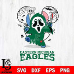 Eastern Michigan Eagles Stitch Ghost Face Halloween 2 Svg Eps Dxf Png File, Digital Download, Instant Download