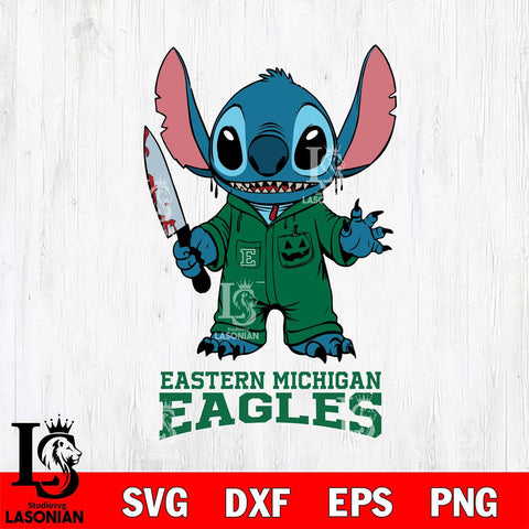 Eastern Michigan Eagles Stitch Horror 2 Svg Eps Dxf Png File, NCAA svg, Digital Download, Instant Download