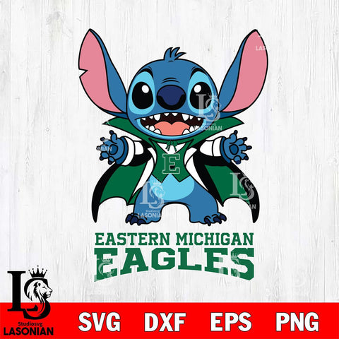 Eastern Michigan Eagles Stitch Vampire halloween Svg Eps Dxf Png File, NCAA svg, Digital Download, Instant Download