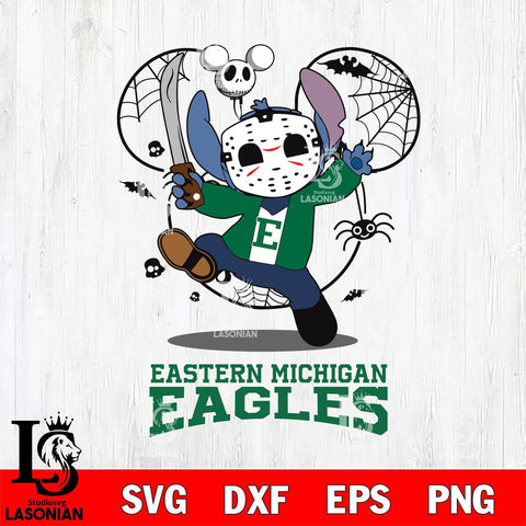 Eastern Michigan Eagles Stitch jason voorhees Halloween Svg Eps Dxf Png File, Digital Download, Instant Download