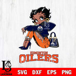 Edmonton Oilers Betty Boop Black Fan Girl Svg Eps Dxf Png File, Digital Download, Instant Download