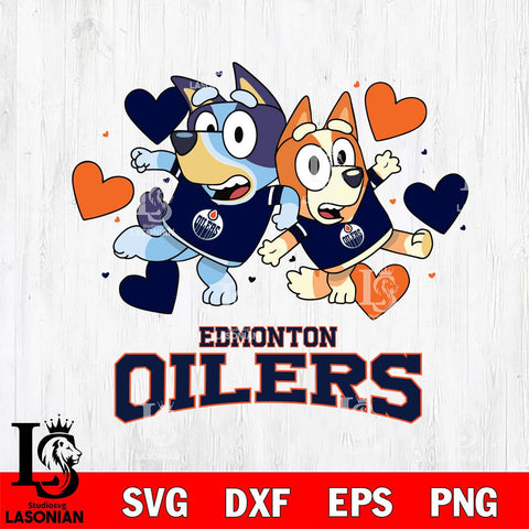 Edmonton Oilers Bluey & Bingo 10 Svg Eps Dxf Png File, NHL svg, Digital Download, Instant Download