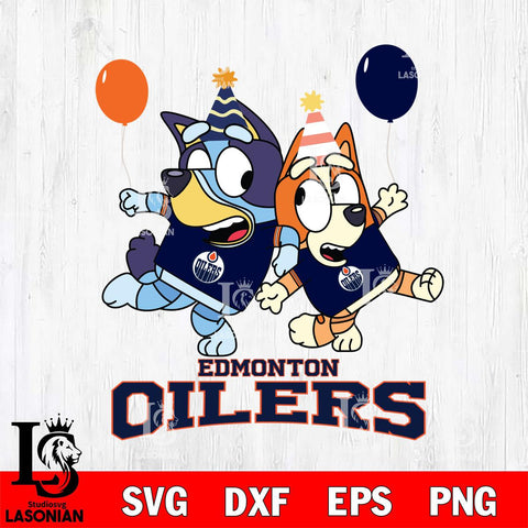 Edmonton Oilers Bluey & Bingo 11 Svg Eps Dxf Png File, NHL svg, Digital Download, Instant Download