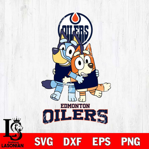 Edmonton Oilers Bluey & Bingo 12 Svg Eps Dxf Png File, NHL svg, Digital Download, Instant Download